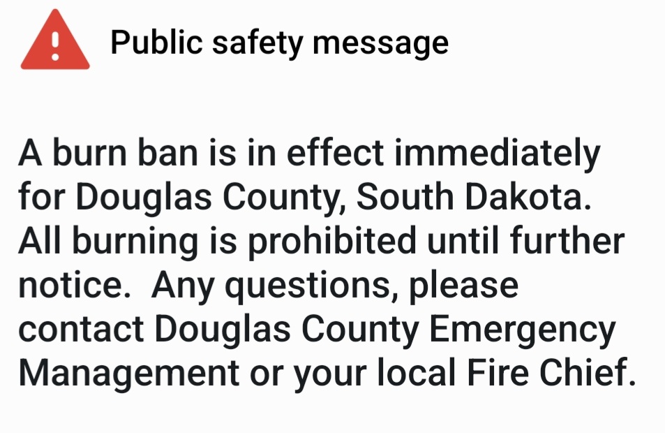 Fire Ban in effect